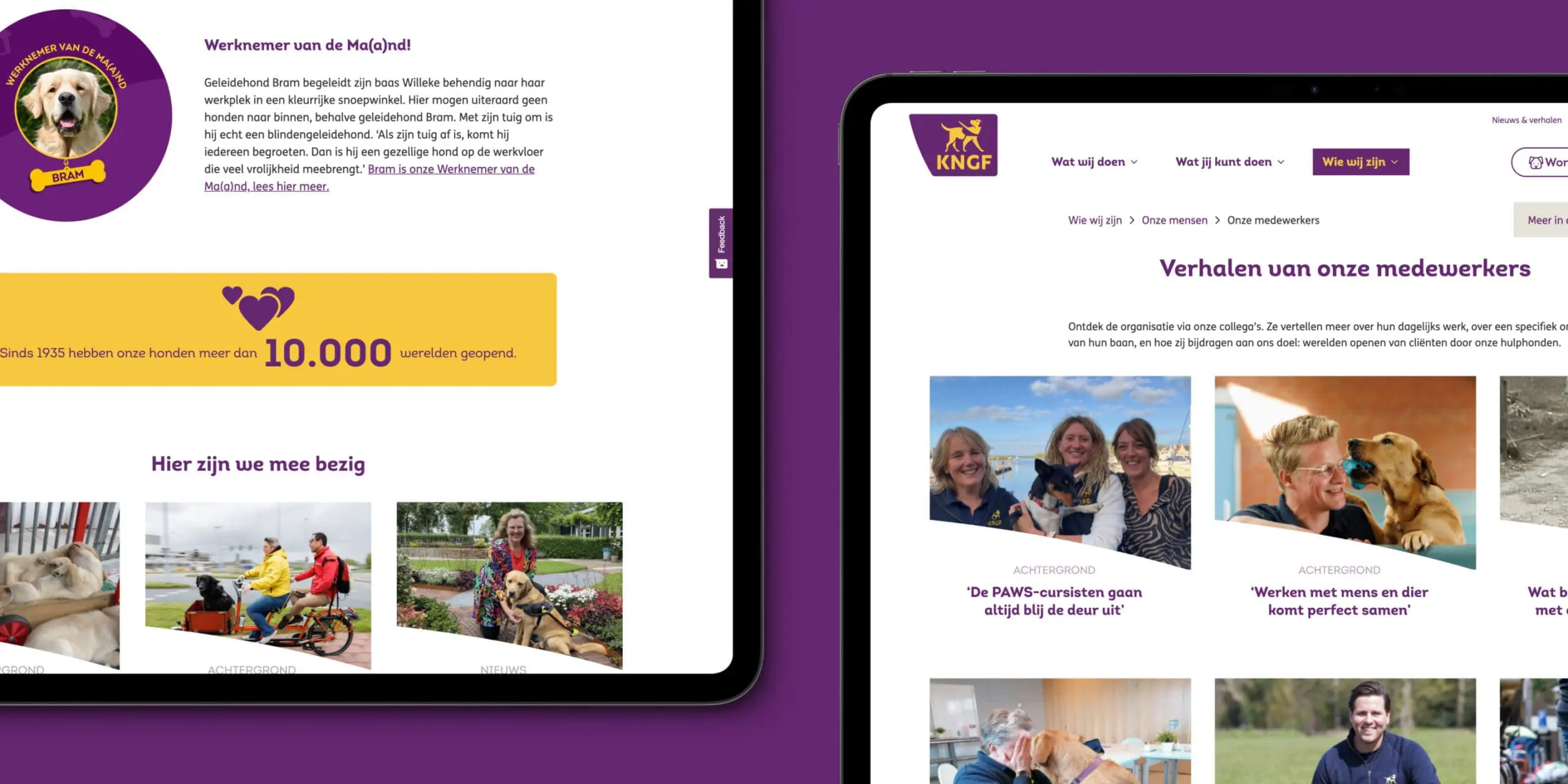 Mockup foto van KNGF op iPads